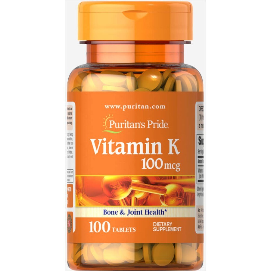 Витамин К Puritan's Pride 100 мкг таблетки №100: цены и характеристики