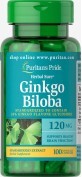 Гинкго Билоба Puritan&#39;s Pride стандартизированный экстракт 120 мг капсулы №100