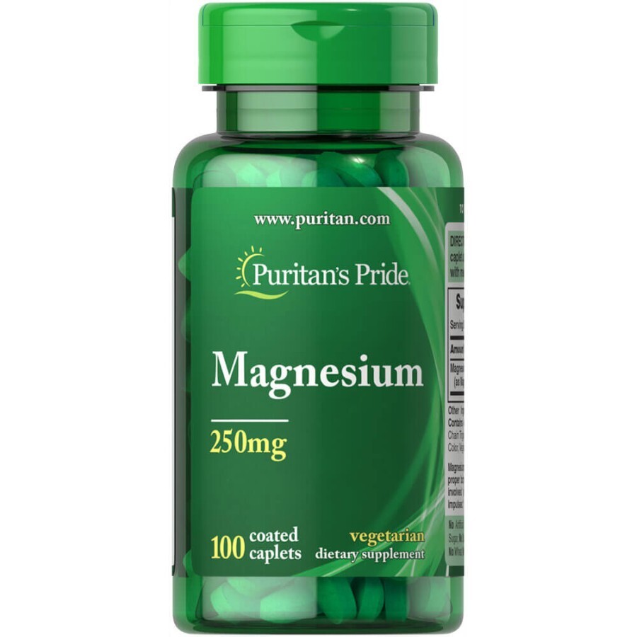 Магній Puritan's Pride 250 мг каплети №100: ціни та характеристики