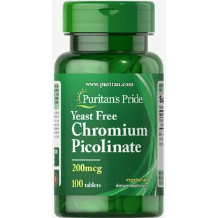Хром піколінат Puritan's Pride без дрожжей 200 мкг таблетки №100