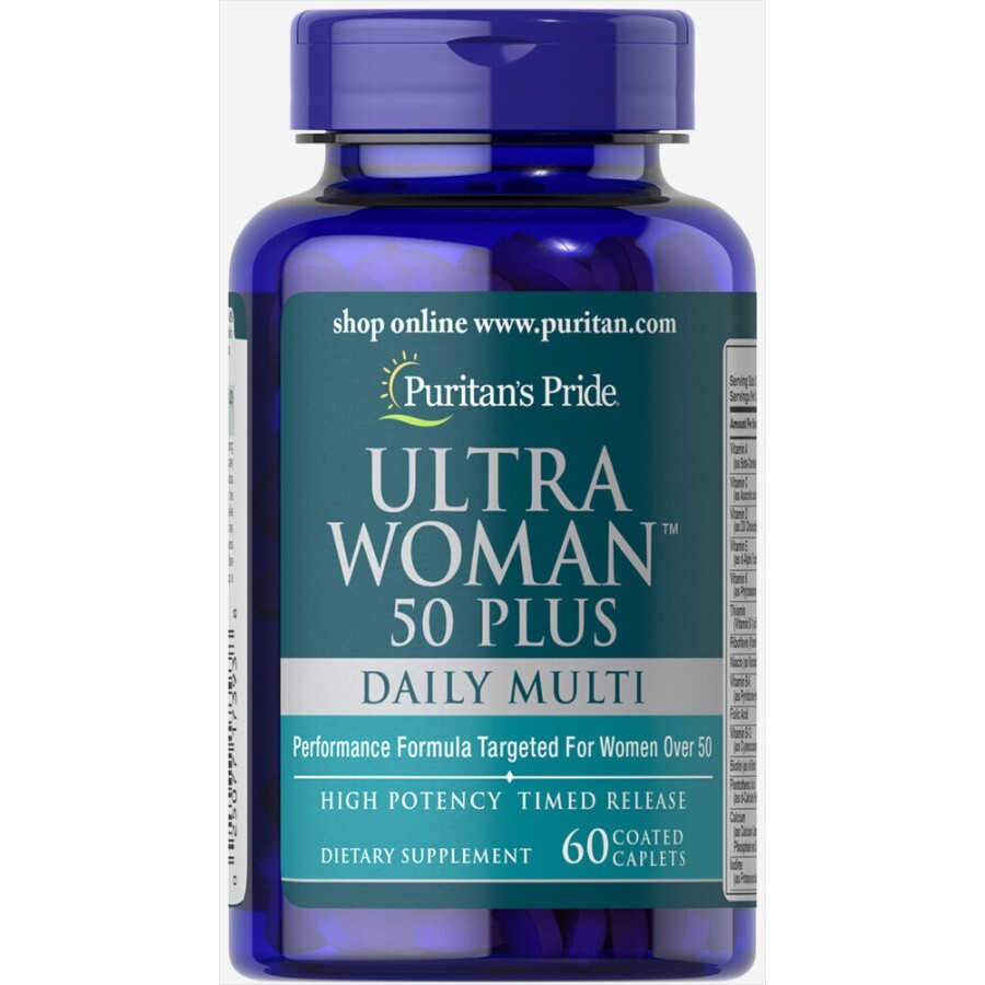 Мультивітаміни для жінок ультра 50+ Puritan's Pride Ultra Woman Multi-Vitamin каплети №60: ціни та характеристики