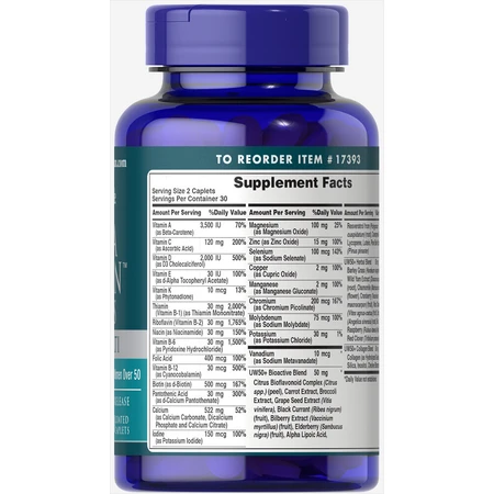 Мультивитамины для женщин ультра 50+ Puritan's Pride Ultra Woman Multi-Vitamin каплеты №60: цены и характеристики