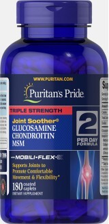 Глюкозамин хондроитин и МСМ Puritan&#39;s Pride каплеты №180