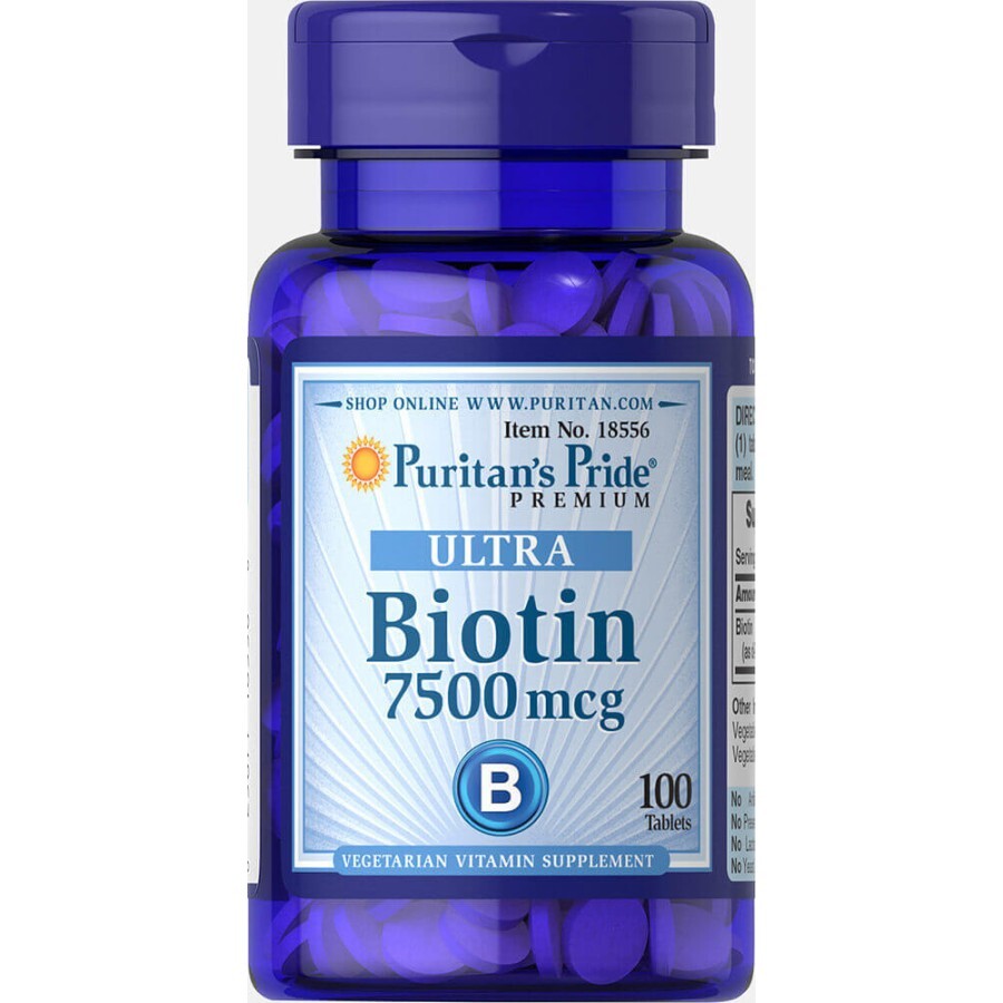 Биотин Puritan's Pride 7500 мкг таблетки №100: цены и характеристики