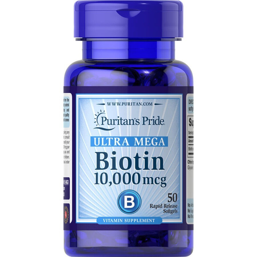 Биотин Puritan's Pride 10 000 мкг гелевые капсулы №50: цены и характеристики