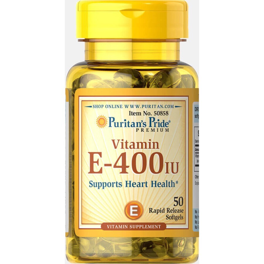 Витамин Е Puritan's Pride 400 МЕ гелевые капсулы №50: цены и характеристики