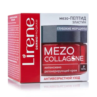 Нічний регенеруючий крем Lirene Mezo-Collagene Відновлюючий пружність шкіри 50 мл
