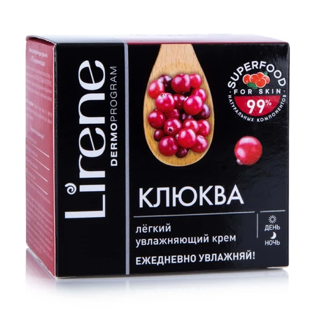 Крем для обличчя Lirene Superfood Клюква легкий зволожуючий 50 мл: ціни та характеристики