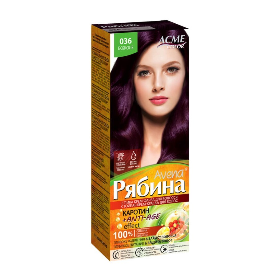 Фарба для волосся Acme Color Avena Горобина +Anti-Age 036 Божоле 133 мл: ціни та характеристики