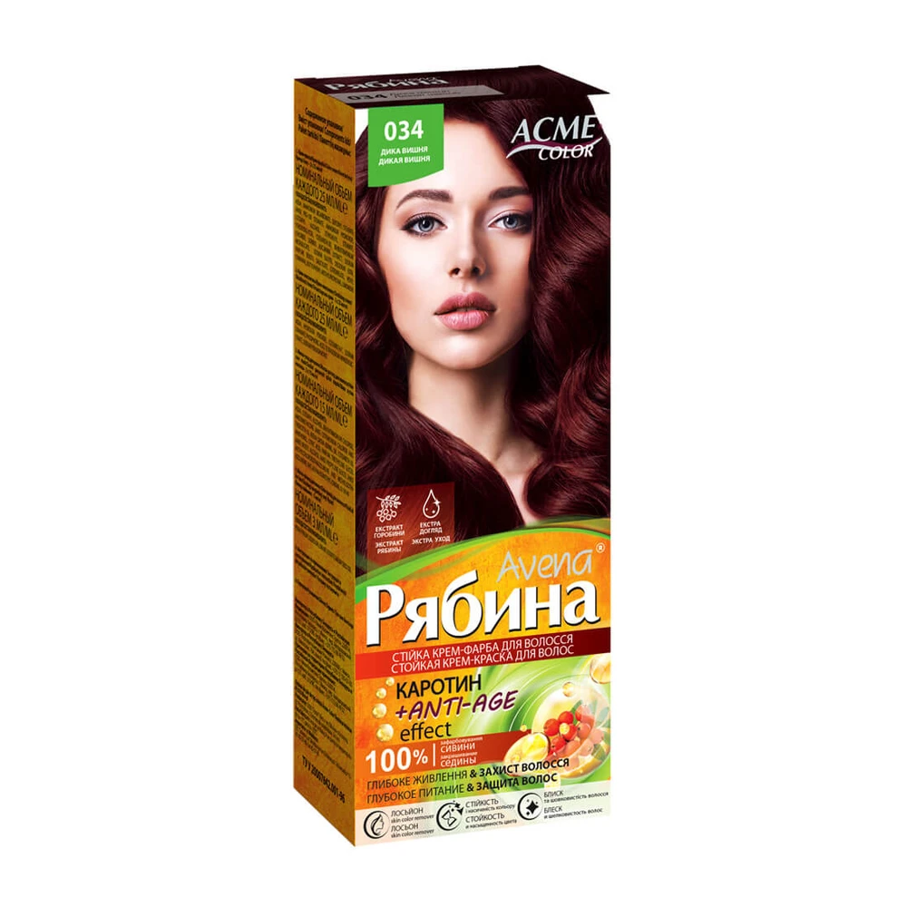 Краска для волос Acme Color Avena Рябина +Anti-Age 034 Дикая вишня 133 мл: цены и характеристики