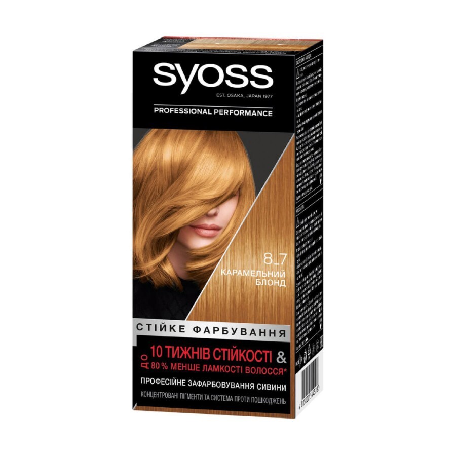 Стійка фарба для волосся SYOSS 8-7 Карамельний блонд 115 мл: ціни та характеристики