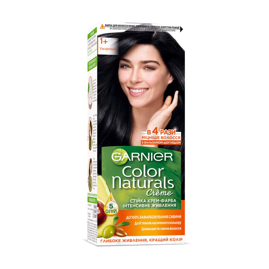 Фарба для волосся Garnier Color Naturals 1+ Ультрачорний 110 мл: ціни та характеристики
