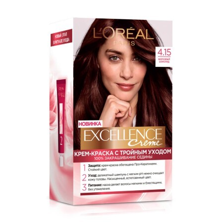 Стійка крем-фарба для волосся L'Oreal Paris Excellence Creme 4.15 - Морозний шоколад