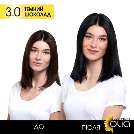 Фарба для волосся Garnier Olia Базова лінійка відтінок 3.0 Темний шоколад 112 мл: ціни та характеристики
