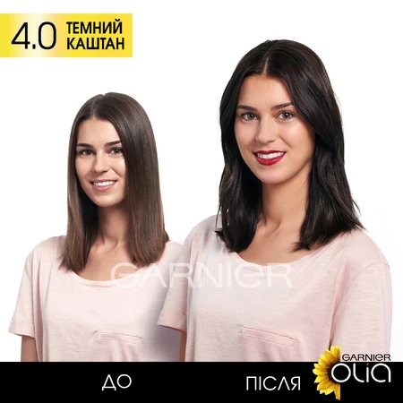Краска для волос Garnier Olia Базовая линейка оттенок 4.0 Темный каштан 112 мл: цены и характеристики