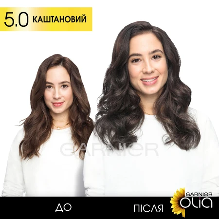 Фарба для волосся Garnier Olia Базова лінійка відтінок 5.0 Каштановий 112 мл: ціни та характеристики