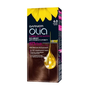 Безаміачна стійка крем-фарба для волосся Garnier Olia Базова лінійка 1.0 Глибокий чорний, 112 мл