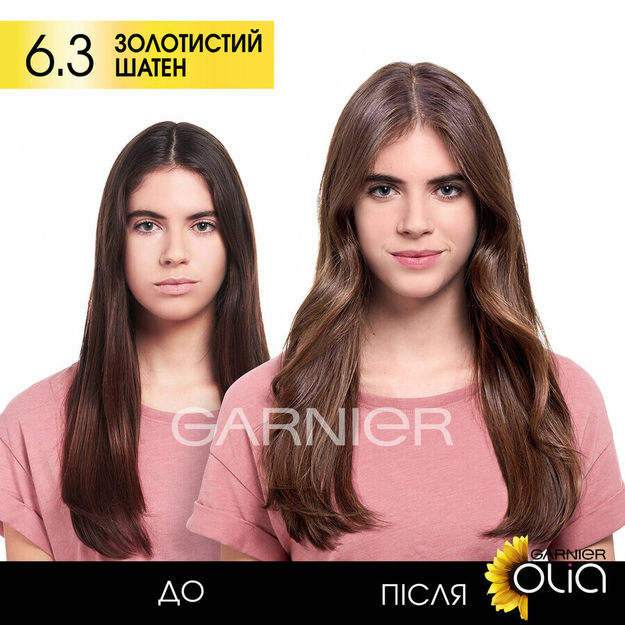 Фарба для волосся Garnier Olia Базова лінійка відтінок 6.3 Золотистий шатен 112 мл: ціни та характеристики