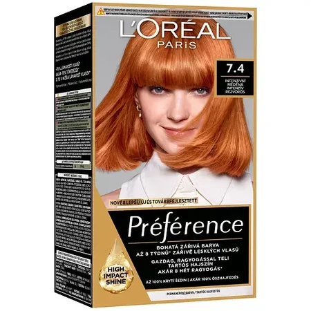 Стійка гель-фарба для волосся L'Oreal Paris Recital Preference 74 Інтенсивний мідний, 174 мл: ціни та характеристики