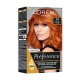 Стойкая гель-краска для волос L'Oreal Paris Recital Preference 74 - Интенсивный медный 174 мл