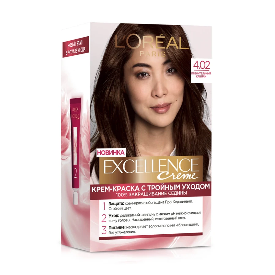Стійка крем-фарба для волосся L'Oreal Paris Excellence Creme 4.02 - Чарівний каштан 1 шт: ціни та характеристики