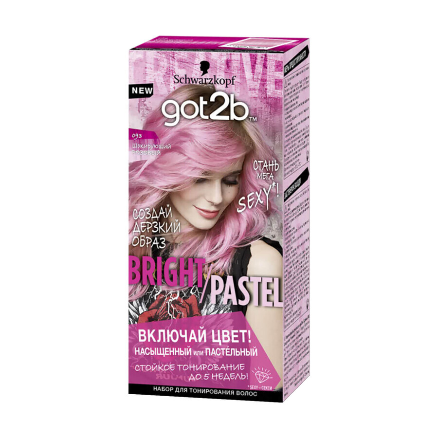 Тонирующая краска для волос Got2b by Schwarzkopf Farb Artist 80 мл 093 Шокирующий розовый 1 шт: цены и характеристики
