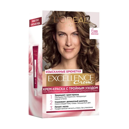 Стойкая крем-краска для волос L'Oreal Paris Excellence Creme 6.00 Темно-русый 176 мл: цены и характеристики