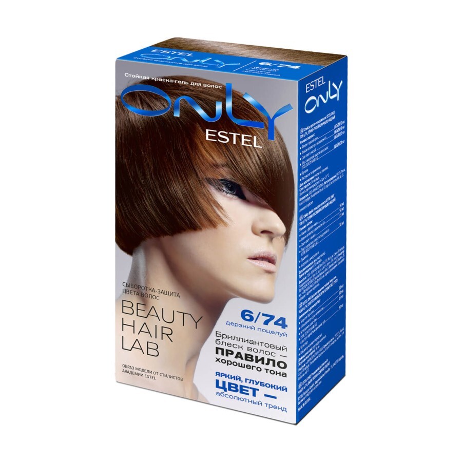 Гель-краска для волос Estel Only 6.74 Темно-русый коричнево-медный: цены и характеристики