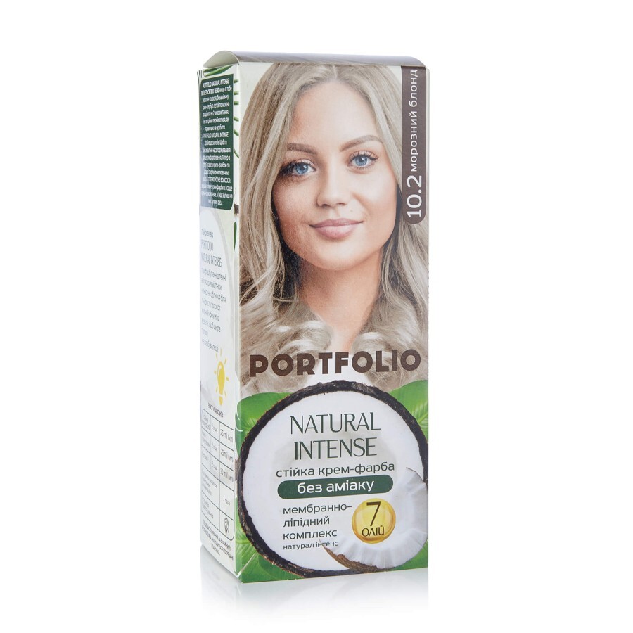 Безаміачна стійка крем-фарба для волосся PORTFOLIO 10.2 Морозний блонд, 110 мл: ціни та характеристики