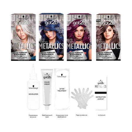 Крем-фарба Got2b by Schwarzkopf Metallics M67 Синій Меркурій 142.5 мл: ціни та характеристики