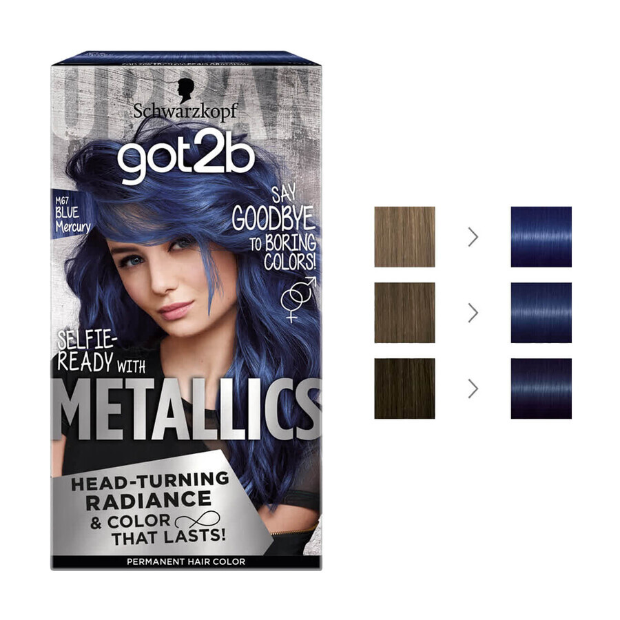 Крем-краска Got2b by Schwarzkopf Metallics M67 Синий Меркурий 142.5 мл: цены и характеристики