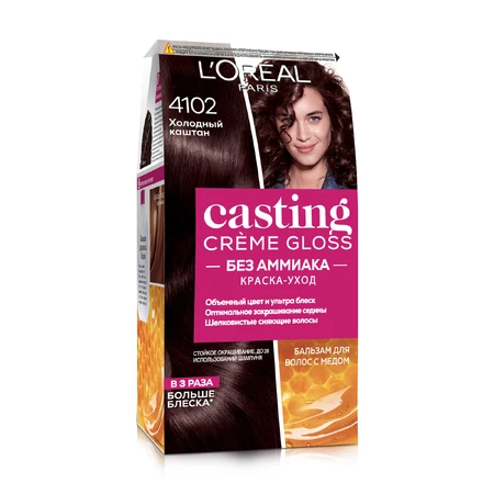 Крем-фарба для волосся без аміаку L'Oreal Paris Casting Creme Gloss 4102 Холодний каштан 120 мл: ціни та характеристики