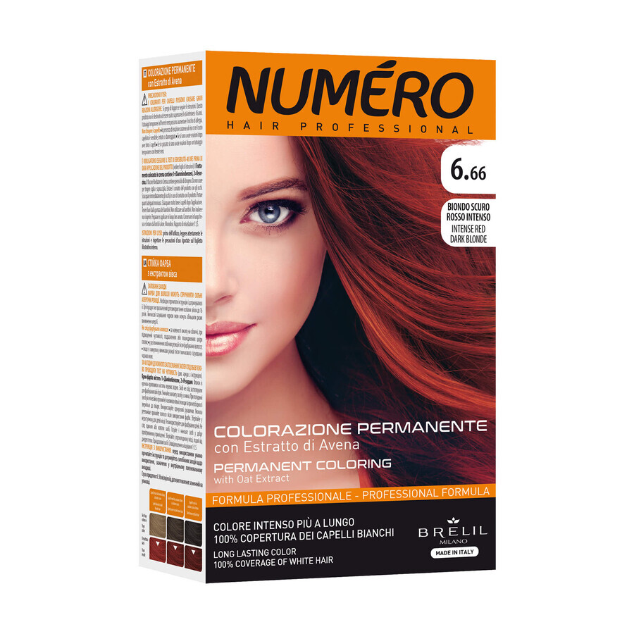 Краска для волос Brelil Professional Numero 6.66 Intense red dark blonde Темный насыщенный красный блонд 140 мл: цены и характеристики