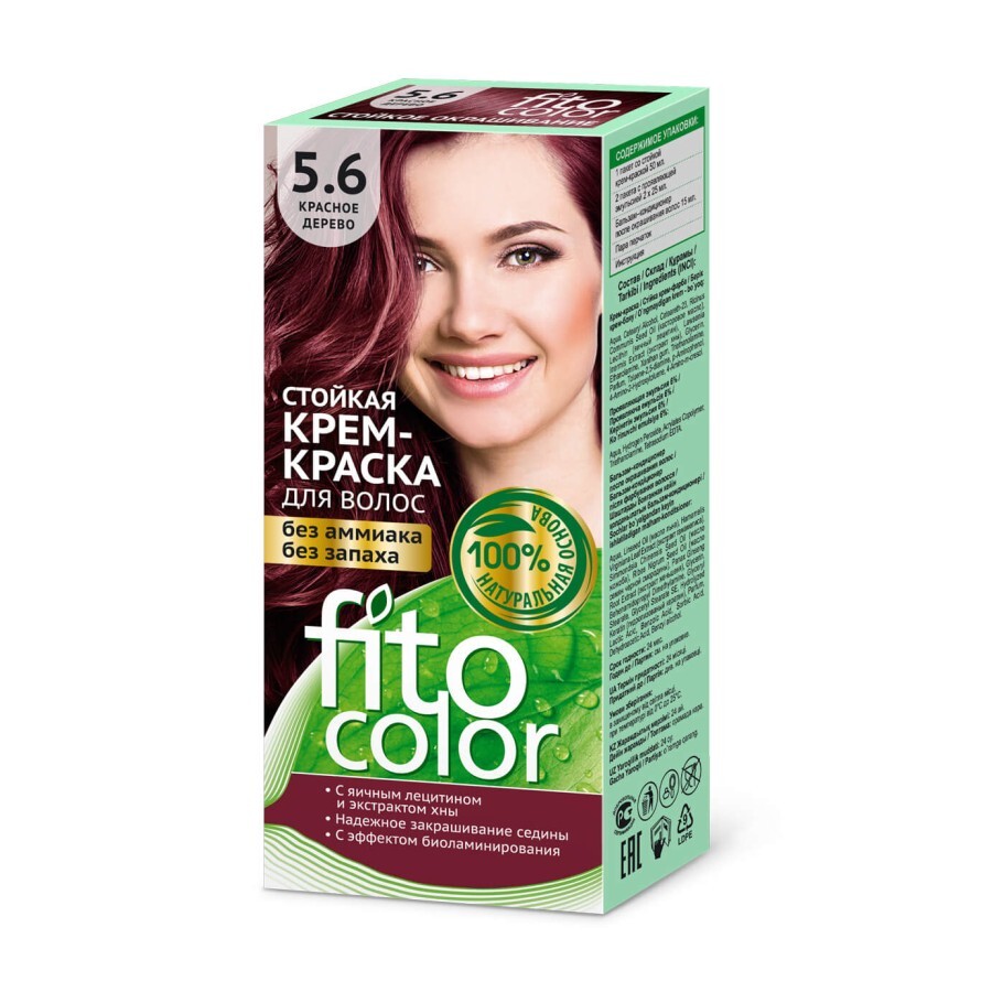 Безаммиачная стойкая крем-краска для волос FitoColor 5.6 Красное дерево, 115 мл: цены и характеристики