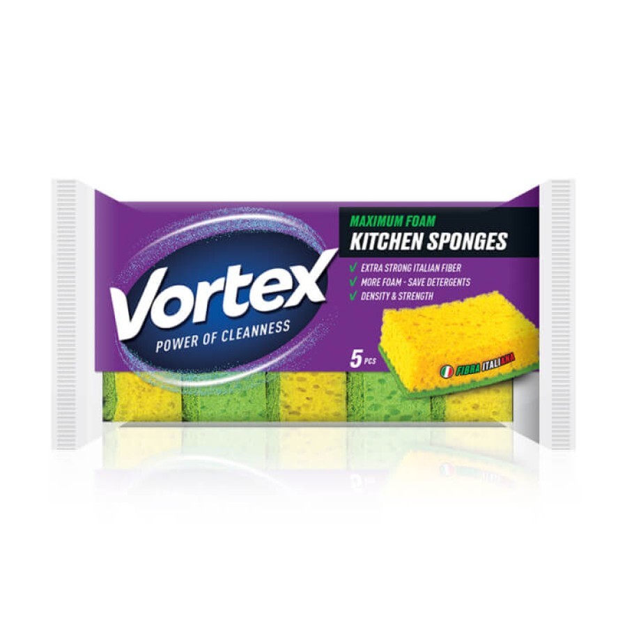 Губки кухонные Vortex Maximum Foam для мытья посуды, 5 шт: цены и характеристики