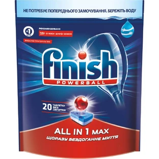 Таблетки для посудомийних машин Finish All in 1 20 шт