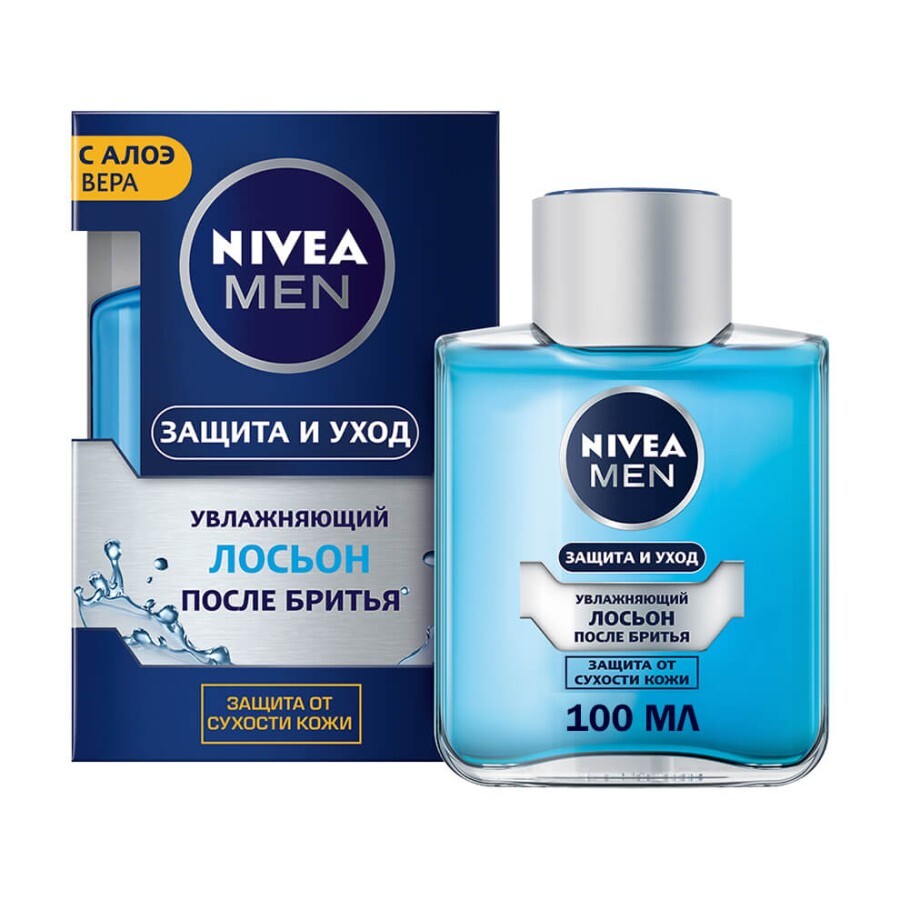 Чоловічий лосьйон після гоління Nivea Men Захист та догляд, зволожувальний, захист від сухості шкіри, 100 мл: ціни та характеристики