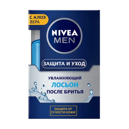 Чоловічий лосьйон після гоління Nivea Men Захист та догляд, зволожувальний, захист від сухості шкіри, 100 мл: ціни та характеристики