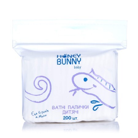 Детские ватные палочки Honey Bunny baby, 200 шт