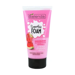 Кремовая пенка для умывания Bielenda Smoothie wash, увлажняющая, пребиотик + клубника + арбуз, 135 г