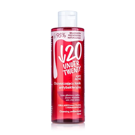 Очищающувальний тонік для обличчя Under Twenty Anti Acne! Active Detoxifying Tonic антибактеріальний, 200 мл: ціни та характеристики