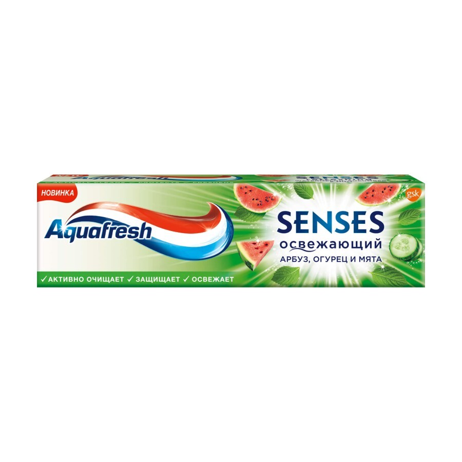 Зубна паста Aquafresh Senses Освіжний кавун, 75 мл: ціни та характеристики