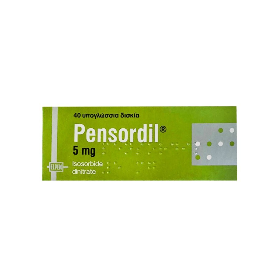 Pensordil 5 мг діюча речовина ізосорбід табл. №40: ціни та характеристики