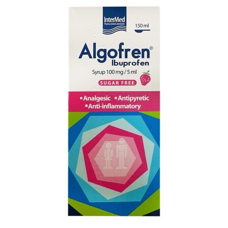 Algofren 100 мг/5 мл діюча речовина ібупрофен сироп 150 мл