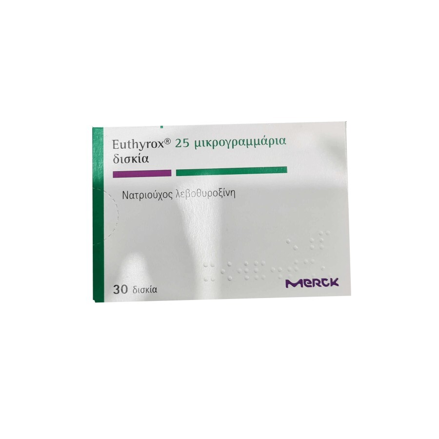 Euthyrox (Еутирокс) действ. вещество левотироксин 25 мг табл. №30: цены и характеристики