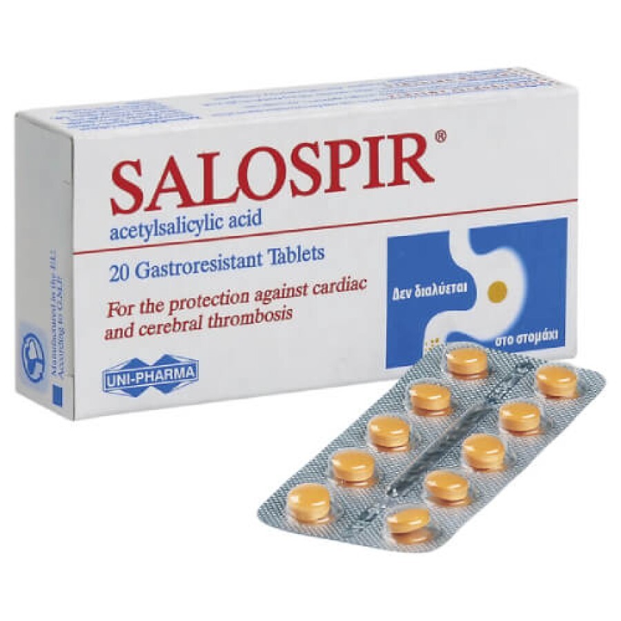 Salospir 160 мг действ. вещество ацетилсалициловая кислота табл. №20: цены и характеристики