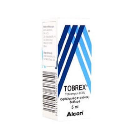 Tobrex (Тобрекс) действующее вещество - тобрамицин кап. глаз. 0,3 % фл.-капельн. 5 мл