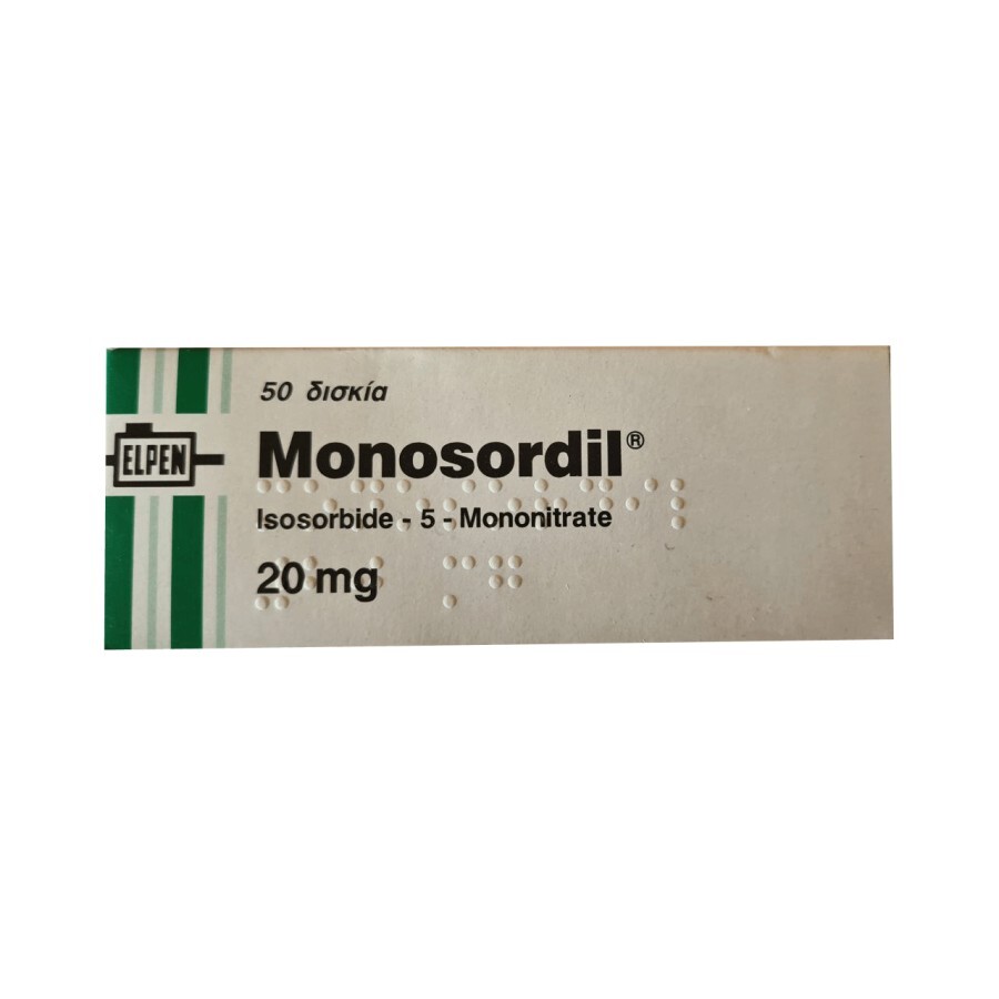 Monosordil действ. вещество мононитрат 20 мг табл. №50: цены и характеристики