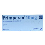 Primperan 10 мг діюча речовина метоклопрамід табл. №20