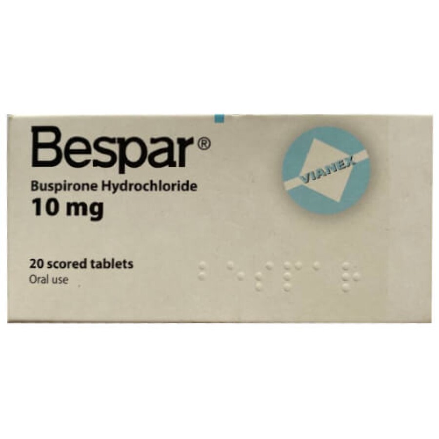 Bespar действующее вещество Буспирон 10 mg табл. №20: цены и характеристики